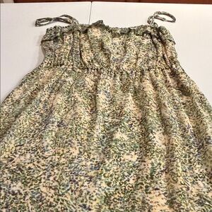 J. Crew Green and Cream Casual Dress